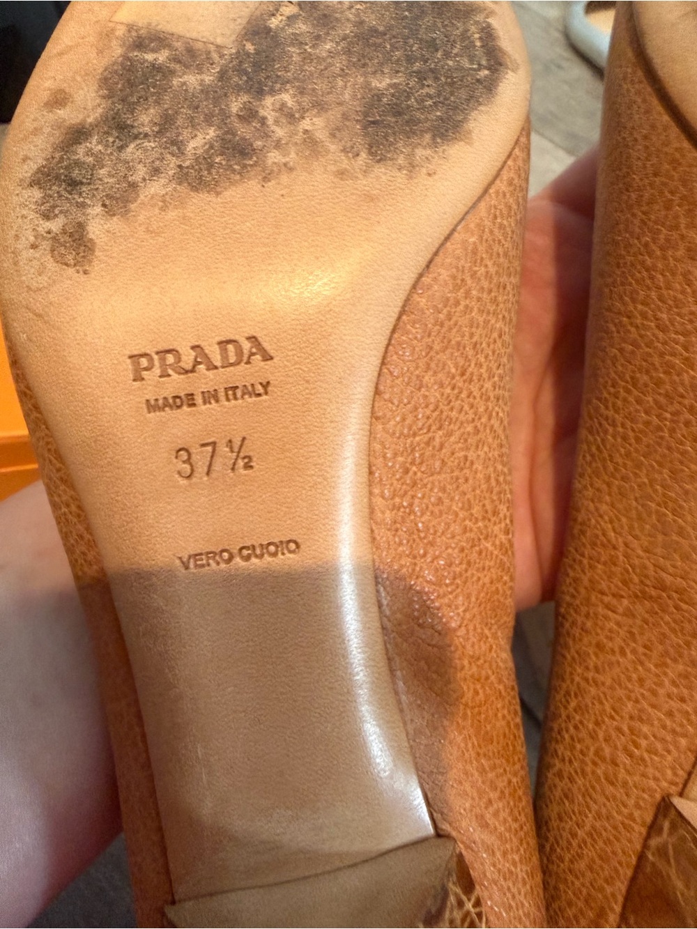 Y2K Prada kitten heel pointy toe shoes 37.5 US7.5 - Picture 5 of 5